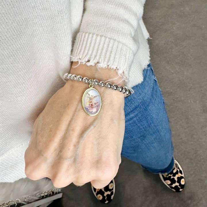 Love, Lisa - Wholesale Charm/dangle bracelet - Saint Michael Colorful Archangel Bracelet2