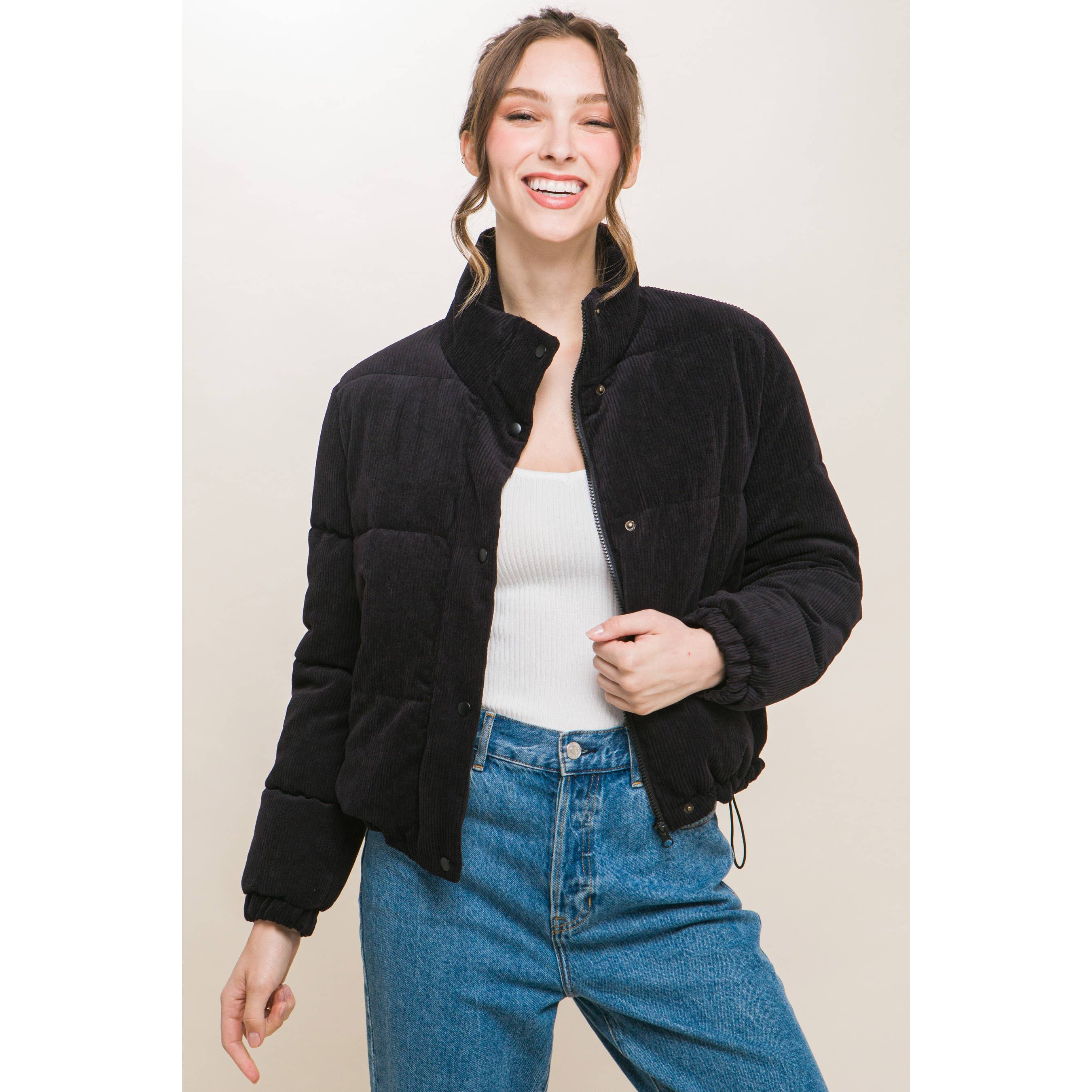 Baie Bleue - Wholesale Jacket - Women's - Corduroy Jacket with Snap Closure15