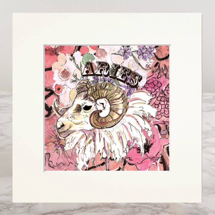 Impresión de giclèe montada Aries Ram para venta al por mayor de Claire Louise