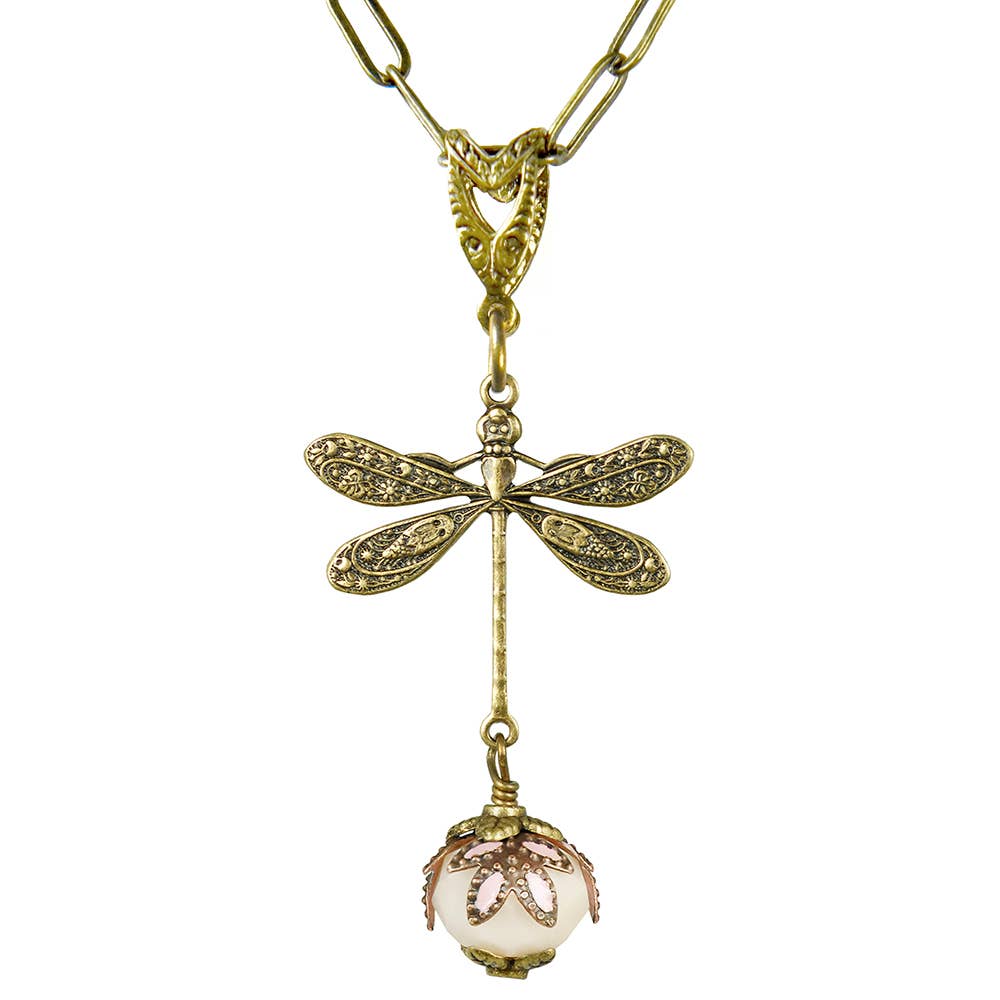 NoMonet - Vente Colliers à pendentif - Fairyland : collier libellule en filigrane vintage avec cristal0