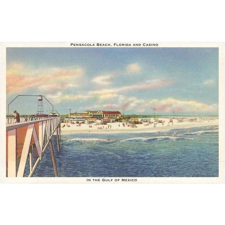 Art Print FL-928 Beach, Casino, Pensacola, Florida for wholesale by Found Image Press