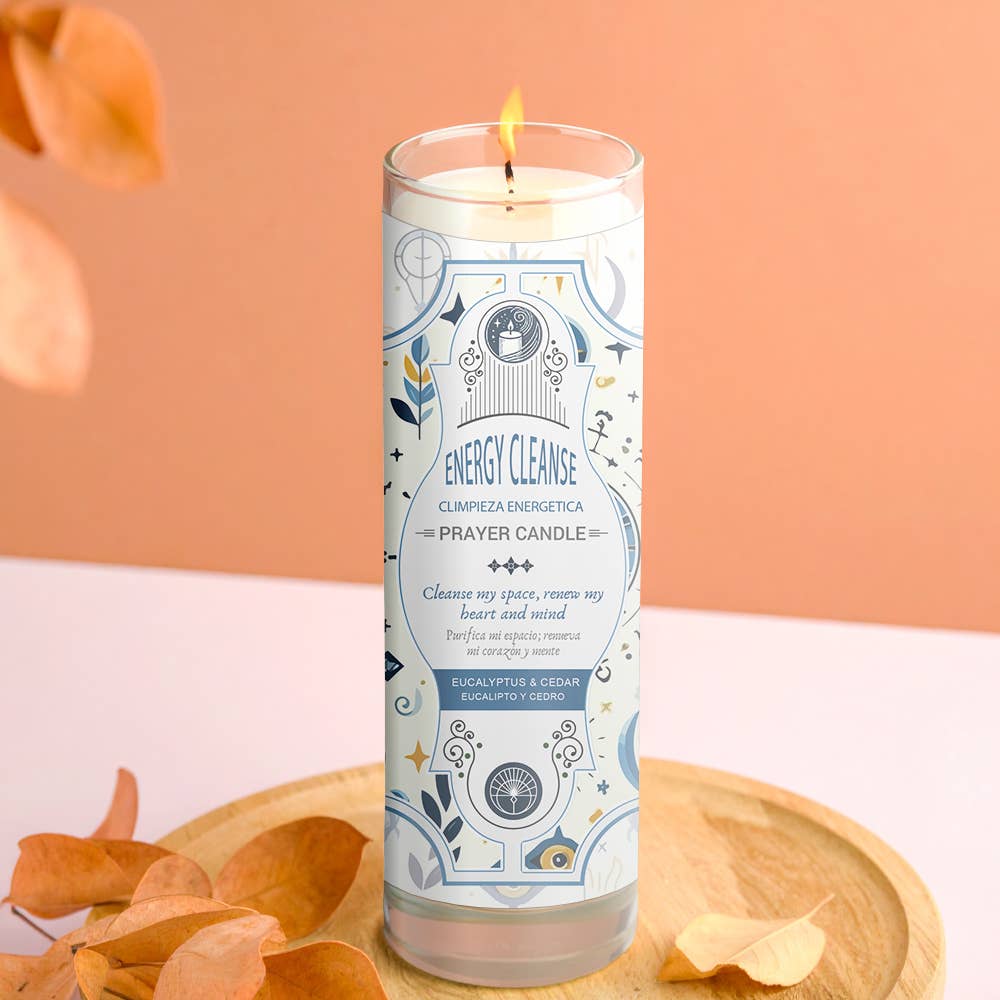 Designs by Deekay Inc. - Wholesale Votive Candle - Energy Cleanse Prayer Candle 8" (9.5 oz)1