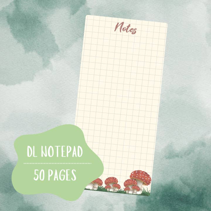 Mushroom DL Notepad for wholesale by Write Your Story
