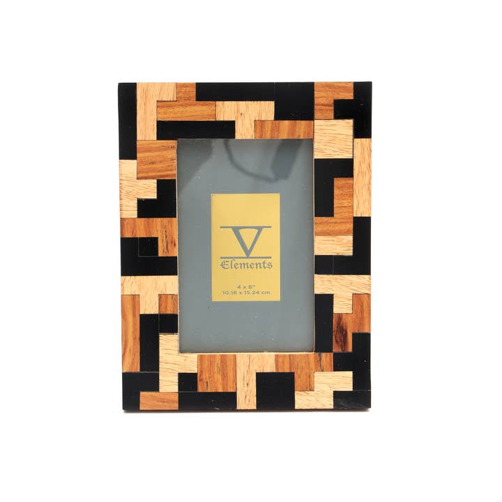 ExpoBazaar - Wholesale Picture Frame - Photo Frame | Black Resin & Wood Picture Frame | 4x6"2