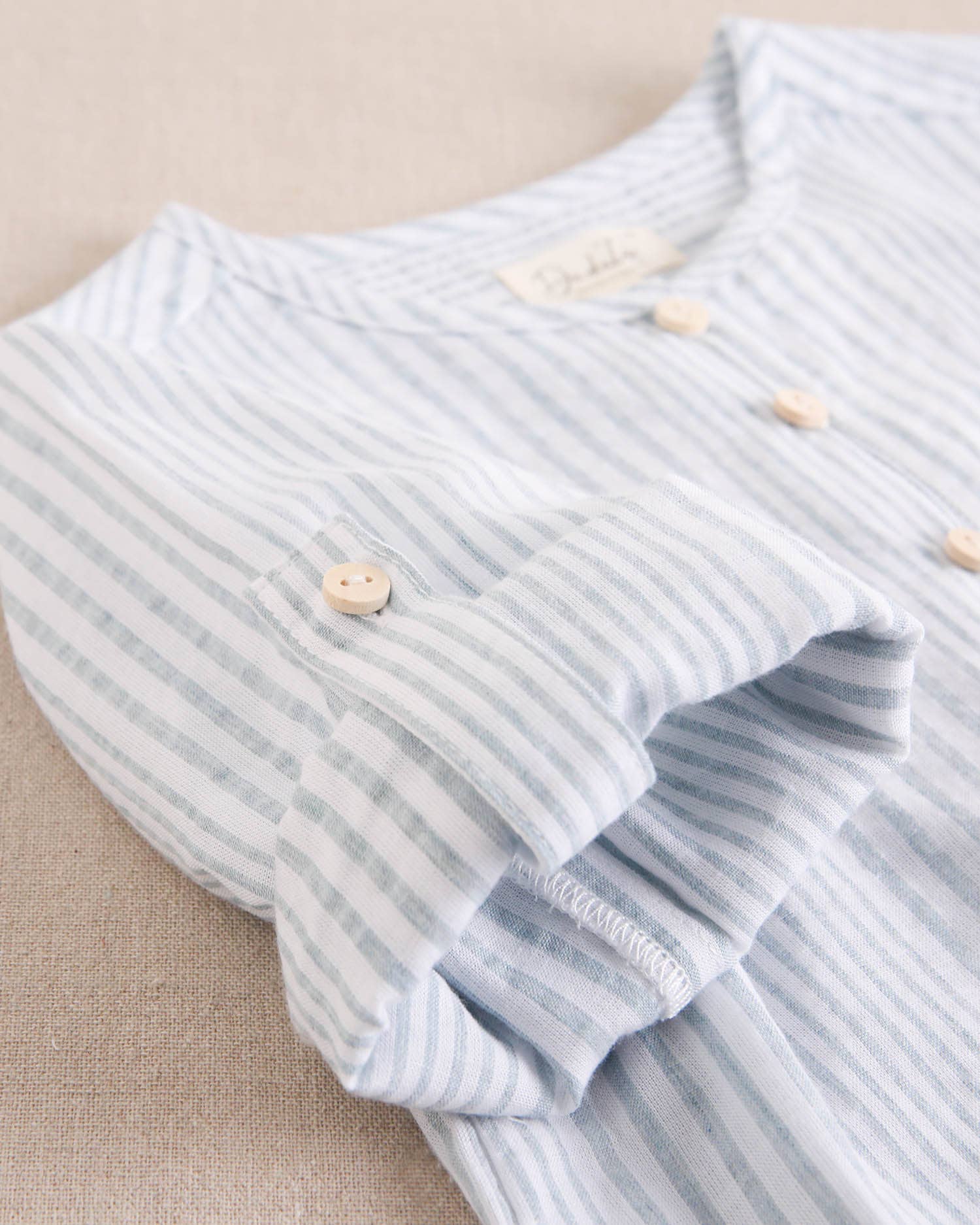 Dadati - Wholesale Button Down Shirt - Kids - Blue and white striped boy's shirt3