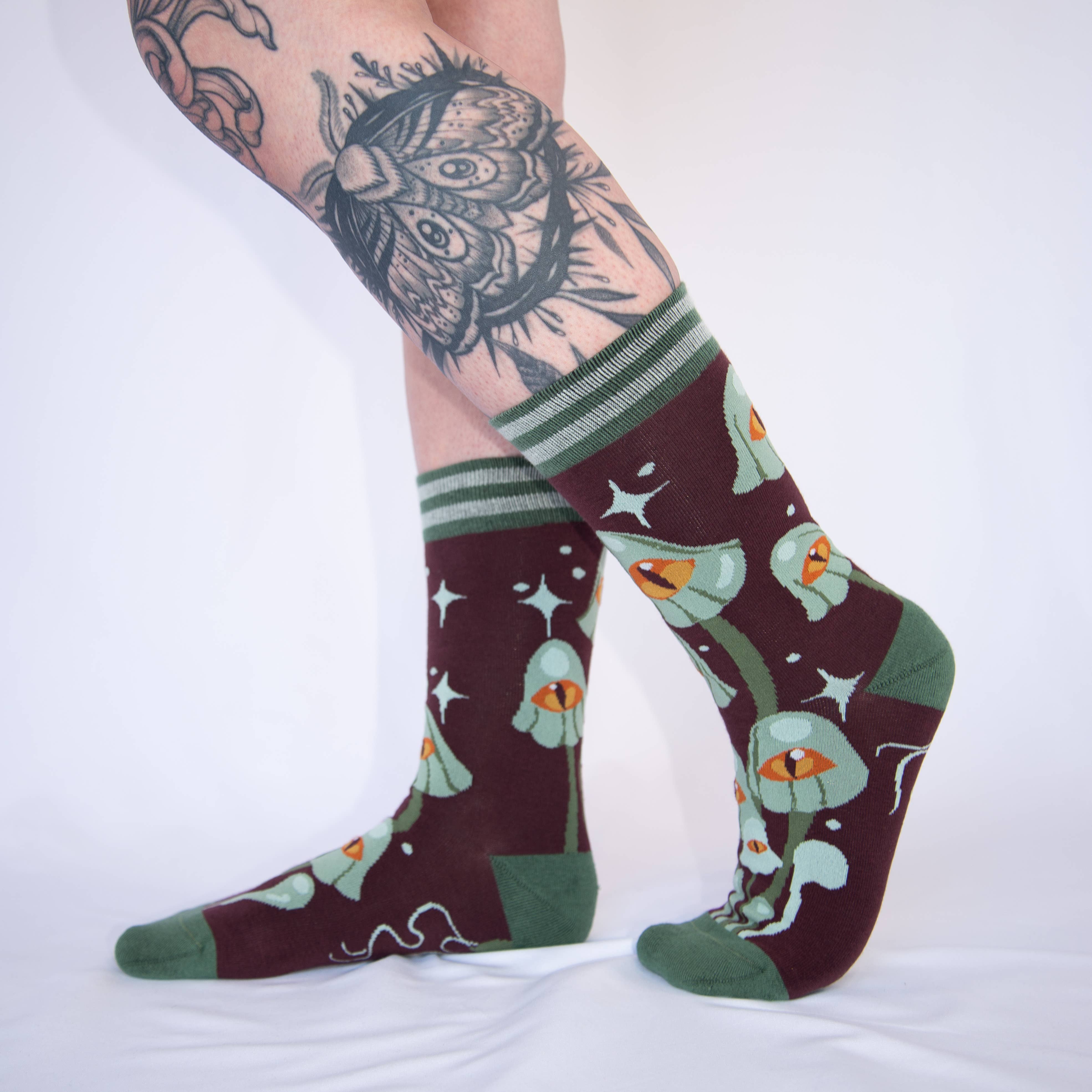 FootClothes LLC - Wholesale Socks - Unisex - Mystic Mushrooms Crew Socks10