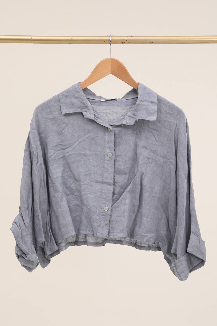 la maison des fibres naturelles - Wholesale Button Down Shirt - Women's - Linen crop shirt 83263 100% linen11