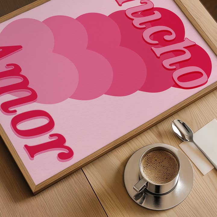 Pink Giraffe Print Co - Wholesale Art Print - Mucho Amor Print2