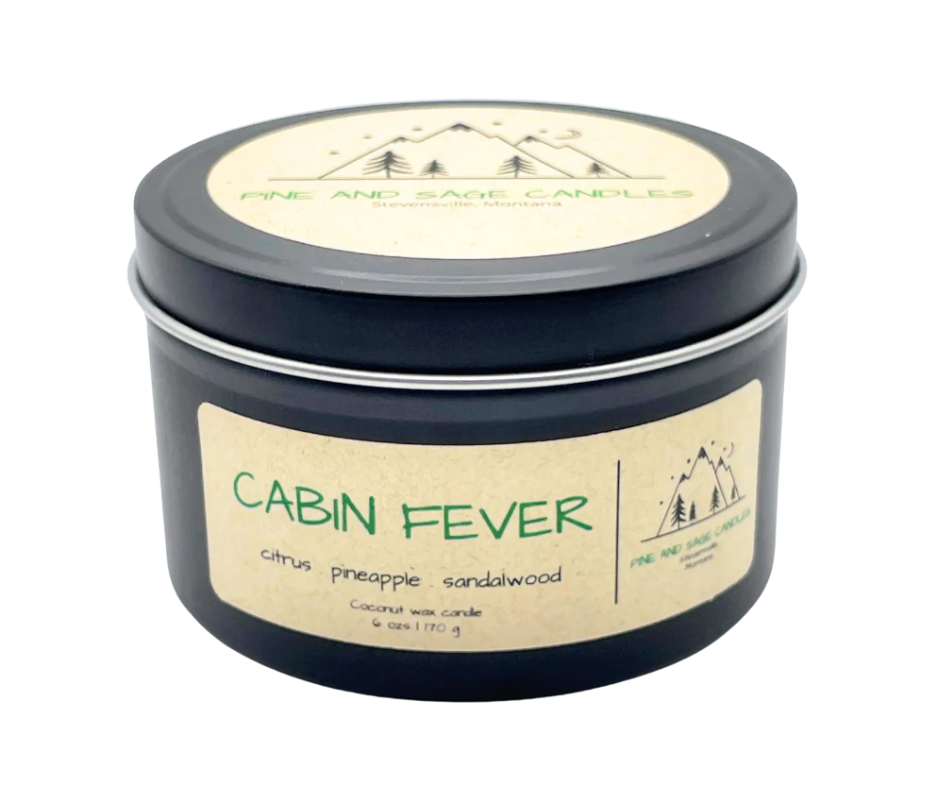 Pine and Sage Candles – Velas de viagem por atacado – Cabin Fever - Lata de Vela Preta Fosca de 170 g6