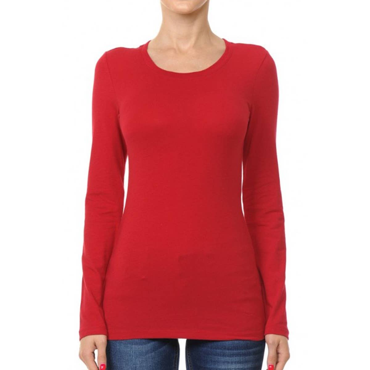 UP CLOTHING – wholesale T-shirt – women's – Round Neck Long Sleeve Basic Top8