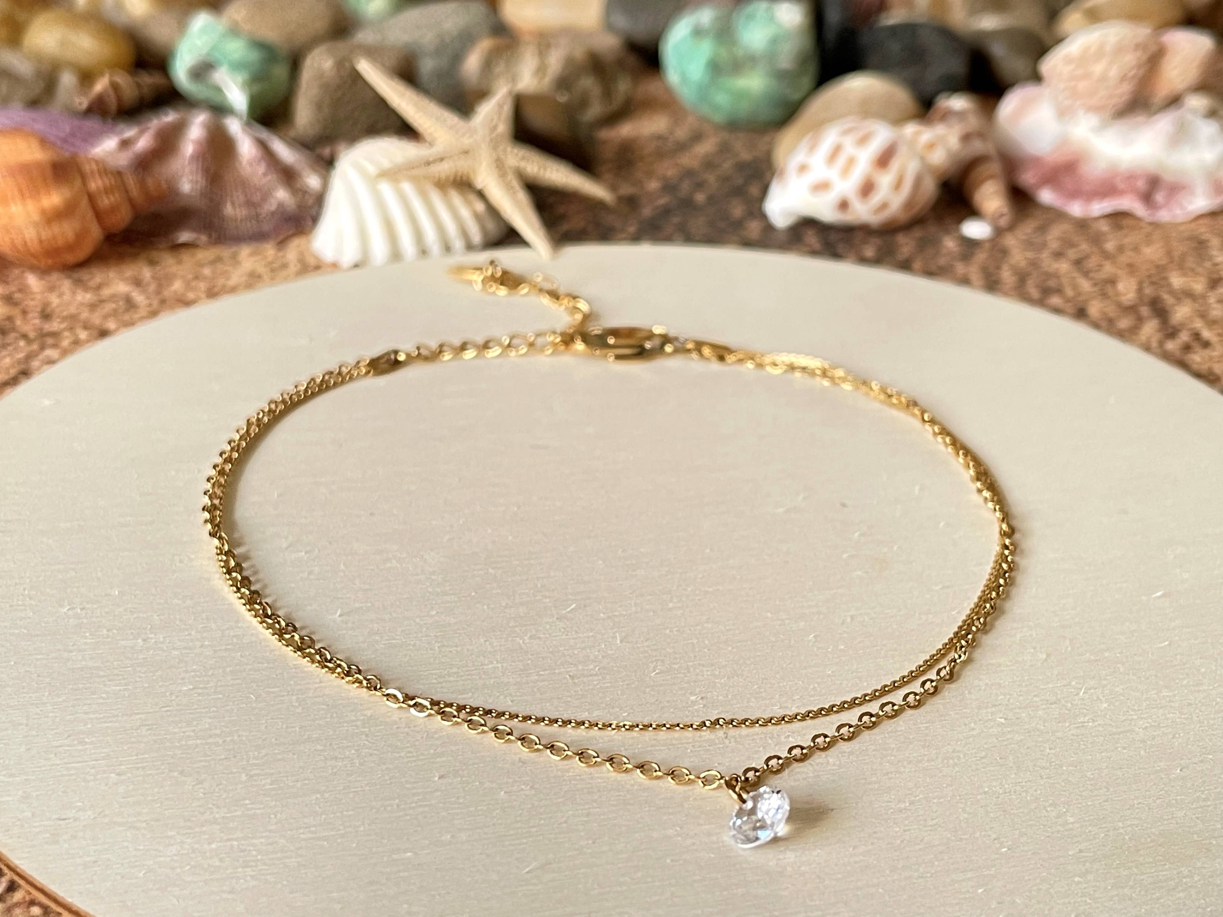 Blueyejewelry - Wholesale Anklet - Dainty CZ Anklet - 18k Gold Diamond Ankle Bracelet -