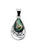 Green Abalone & Sterling Silver Teardrop Pendant for wholesale by Moda Designs