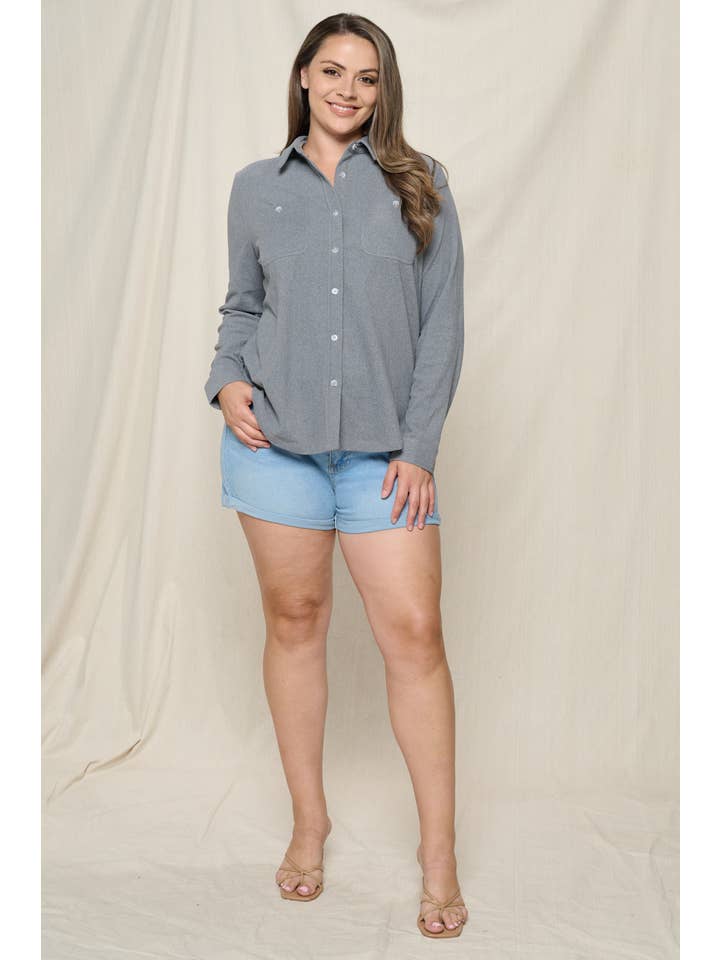 Doe and Rae - Vendita all'ingrosso Camicia button down - Donna - CAMICIA ABBOTTONATA SPAZZOLATA - 10452JPL16