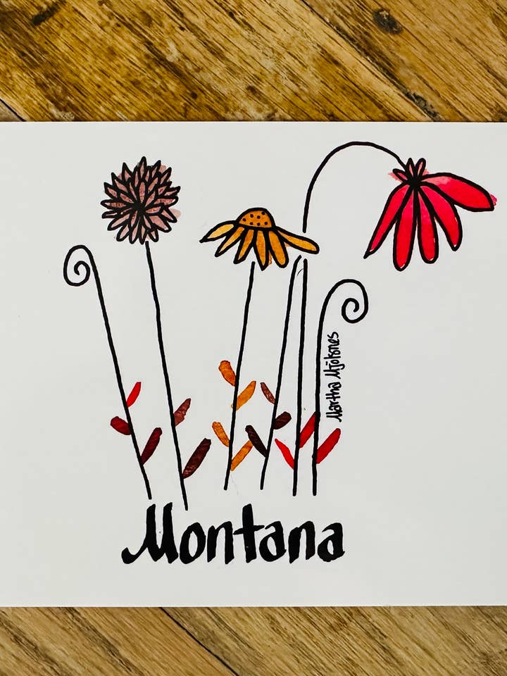Montana Vildblomst Postkort for engroshandel hos Little Viking Art