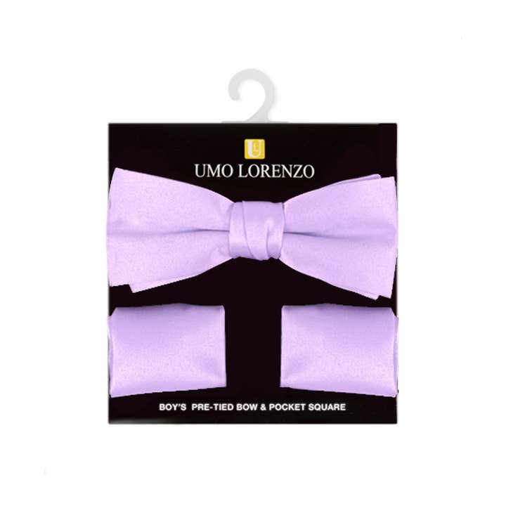 Selini New York - Wholesale Bow Tie - Kids - 100% Poly Satin Boy's Banded Bow Tie and Hanky BBTH13014