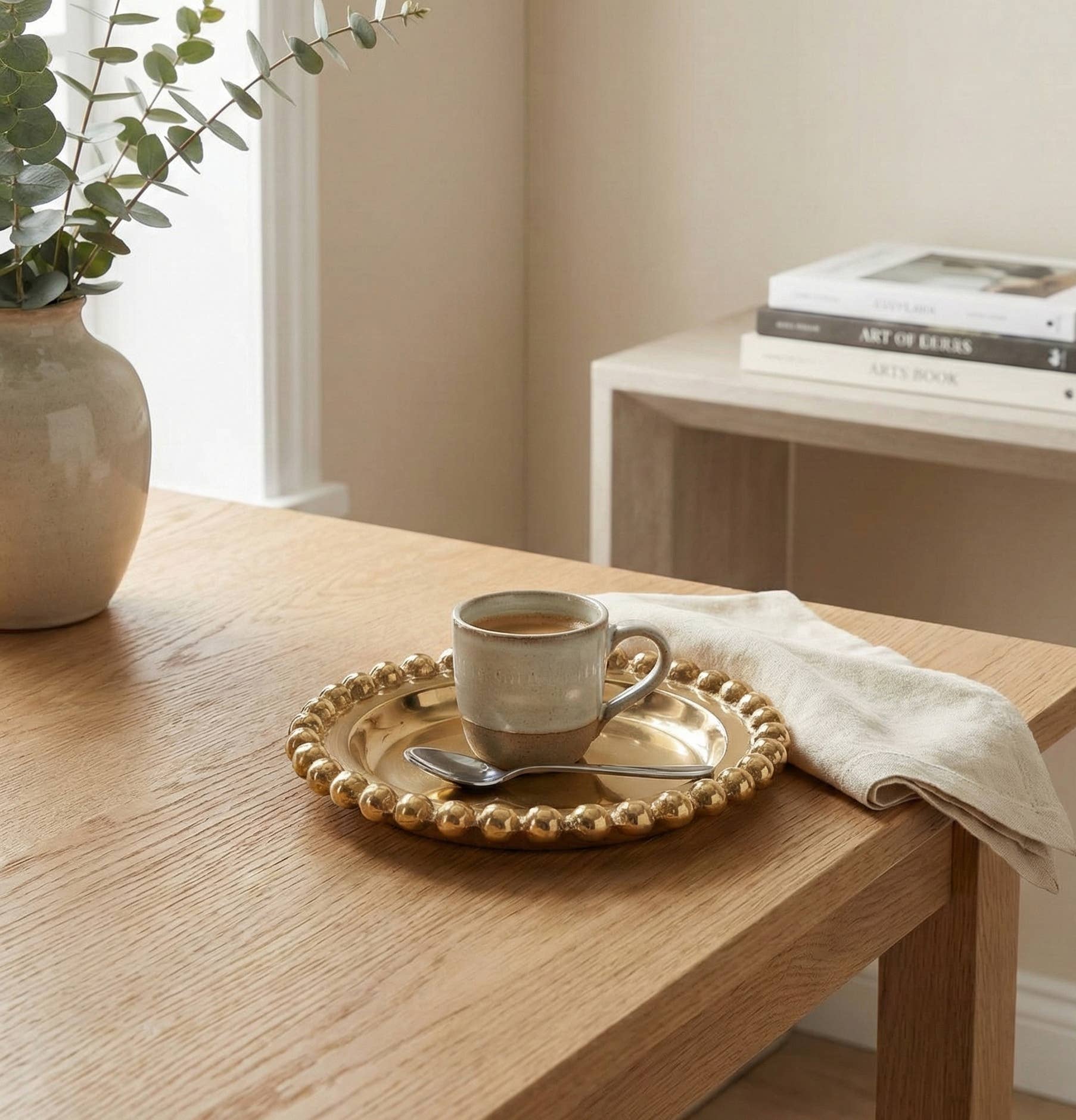 India Handicrafts Inc - Wholesale Decorative Plate/Dish/Bowl - Gilded Gold Beaded Plate3