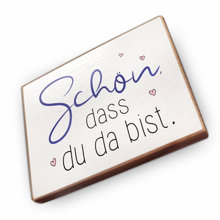 Íman de frigorífico em madeira de faia - Que bom que estás aqui por atacado de wammi