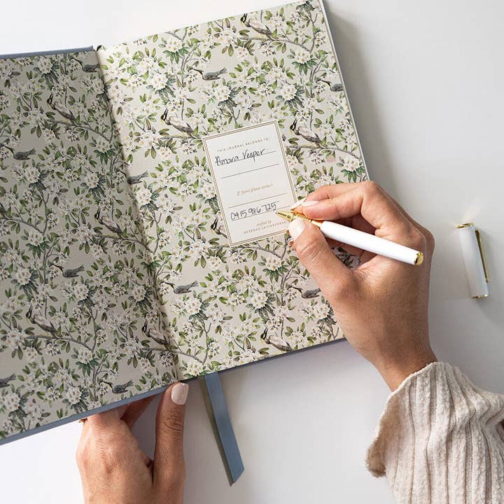 Bespoke Letterpress - Wholesale Journal/diary - Linen Bound Journal - Luna Blue (Bullet Journal)1