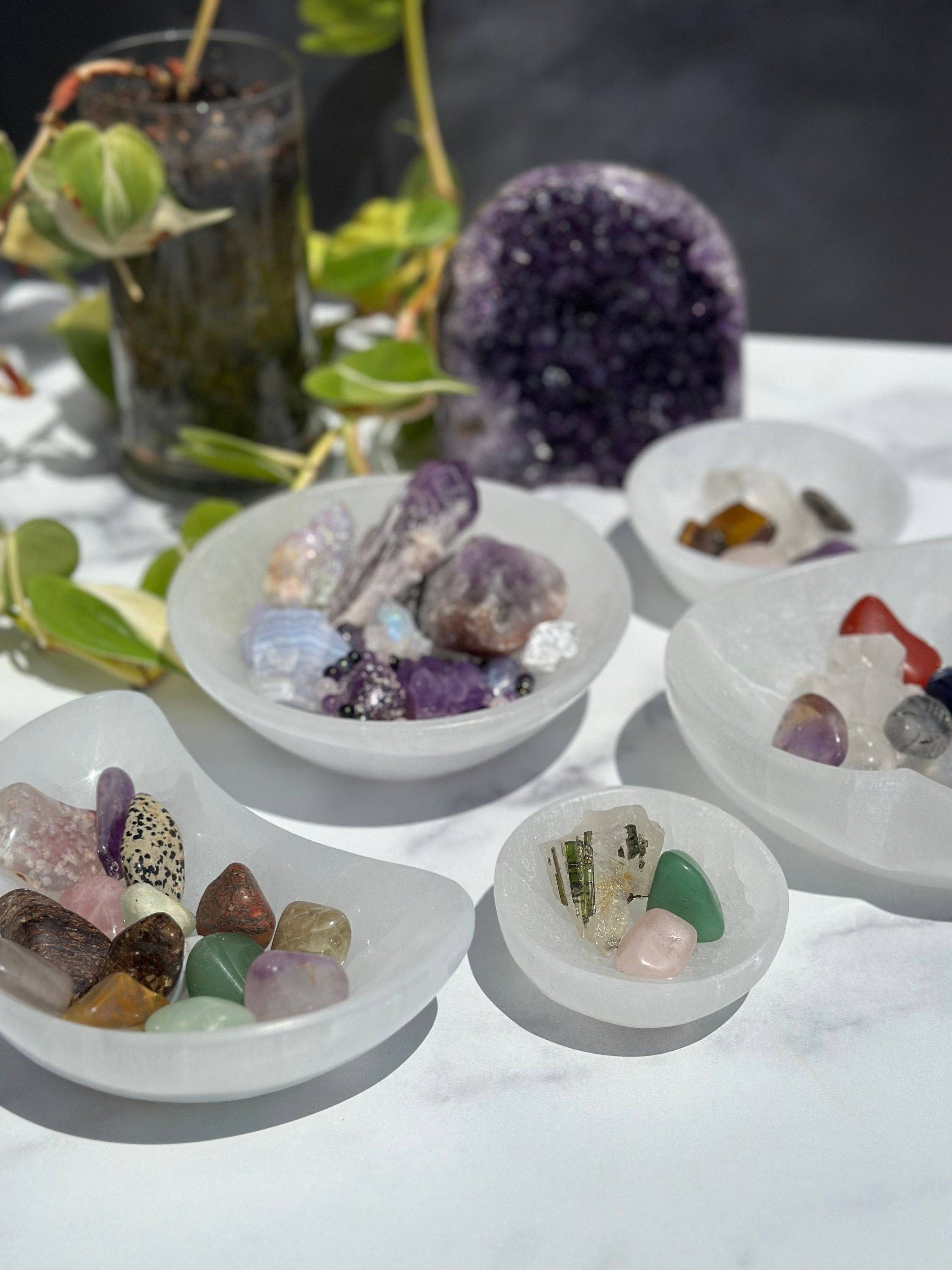 New Moon Beginnings - Wholesale Crystal Charging Plate - Selenite Bowls (10 Options!) Selenite Crystal Charging Bowls9