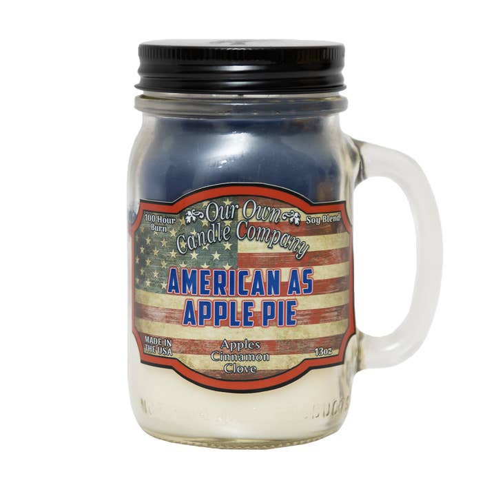 American As Apple Pie 13 Ounce Mason Jar Candle for wholesale by Our Own Candle Company