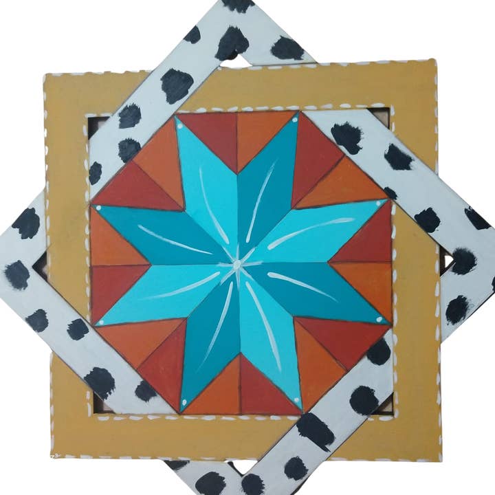 Diverse Woodworking - Wholesale Cutouts - Square Barn Quilt Design By Lines Unfinished Wood Cutout Sty2