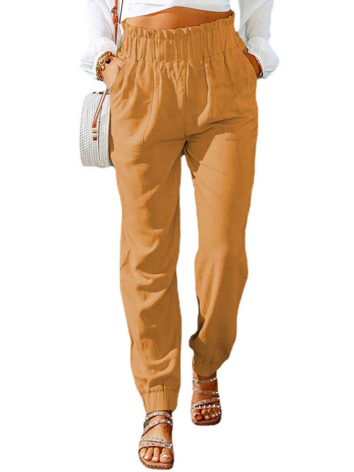 safistyle - Wholesale Pants - Women's - High-Waisted Drawstring Jogger Pants17