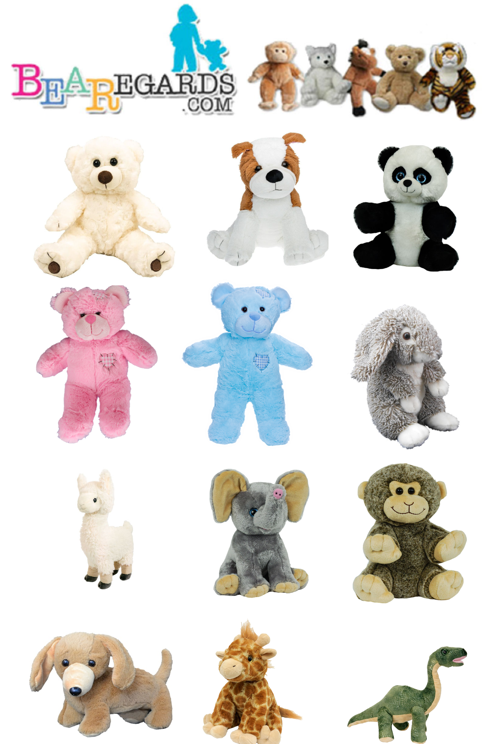 BEARegards, LLC - Wholesale Stuffed/Plush Toy - Kids & Baby - Make a Teddy bear party; unstuffed 8 " animal skins. 12/box3
