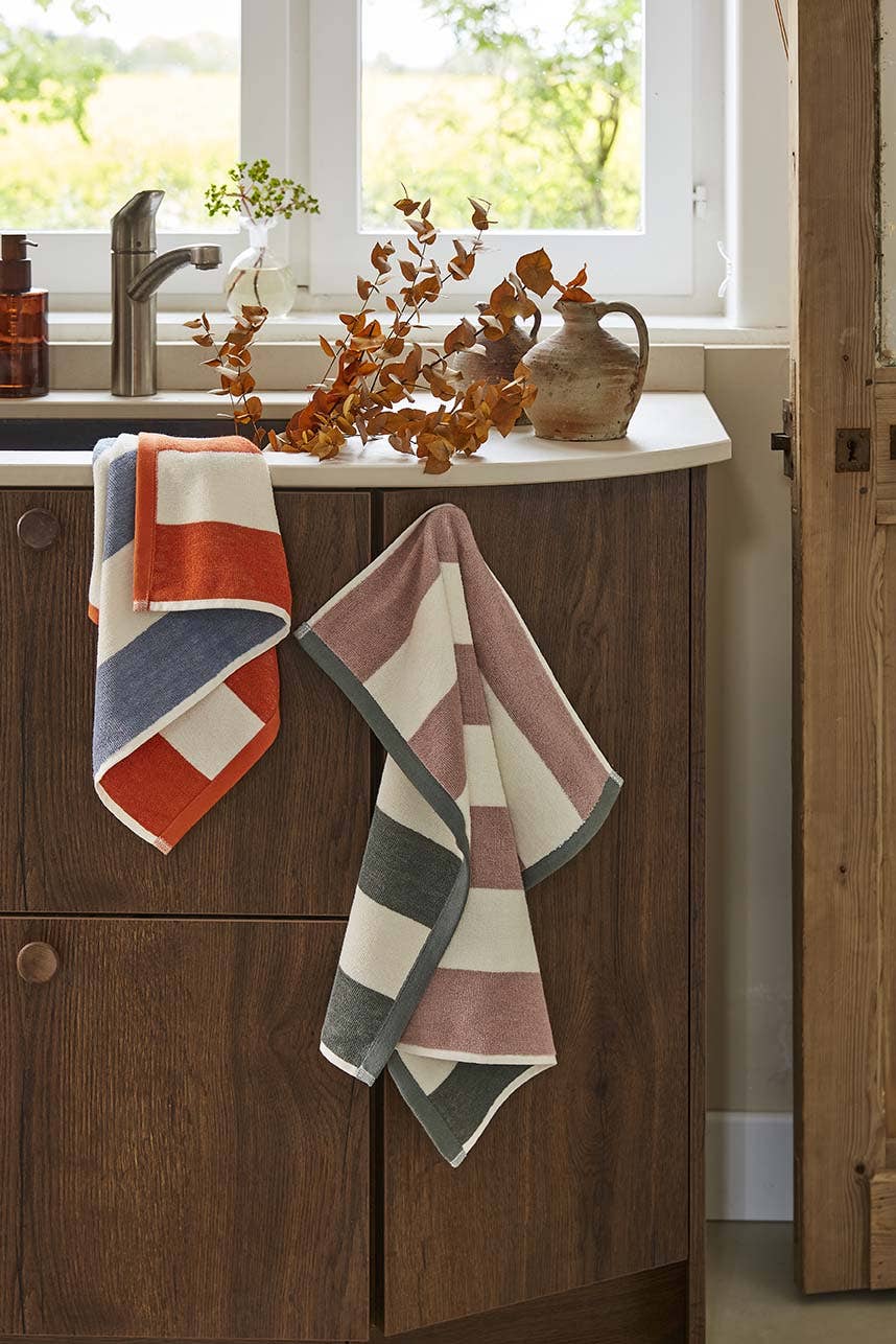 Maison Otto French Lifestyle Distribution - Wholesale Tea Towel - Rivages Terry Hand Towel Pink Kaki by Coucke France3