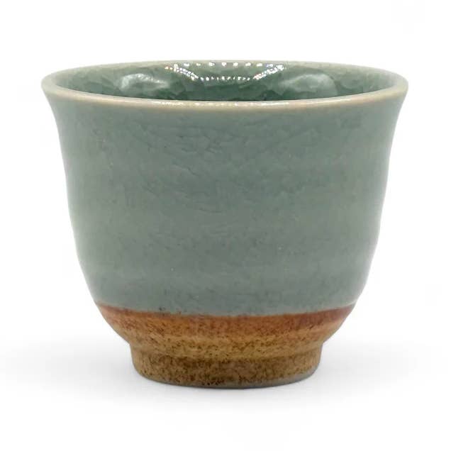 Seiji Celadon Mino-yaki Alto Yunomi - Xícara japonesa para chá sencha por atacado de Inoue Tea