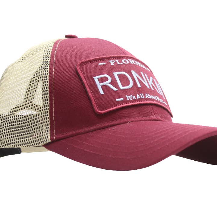 A Florida Mens and Wonens Gold and Garnet color RDNKN Ball Cap for wholesale by RDNKN Clothing and Apparel