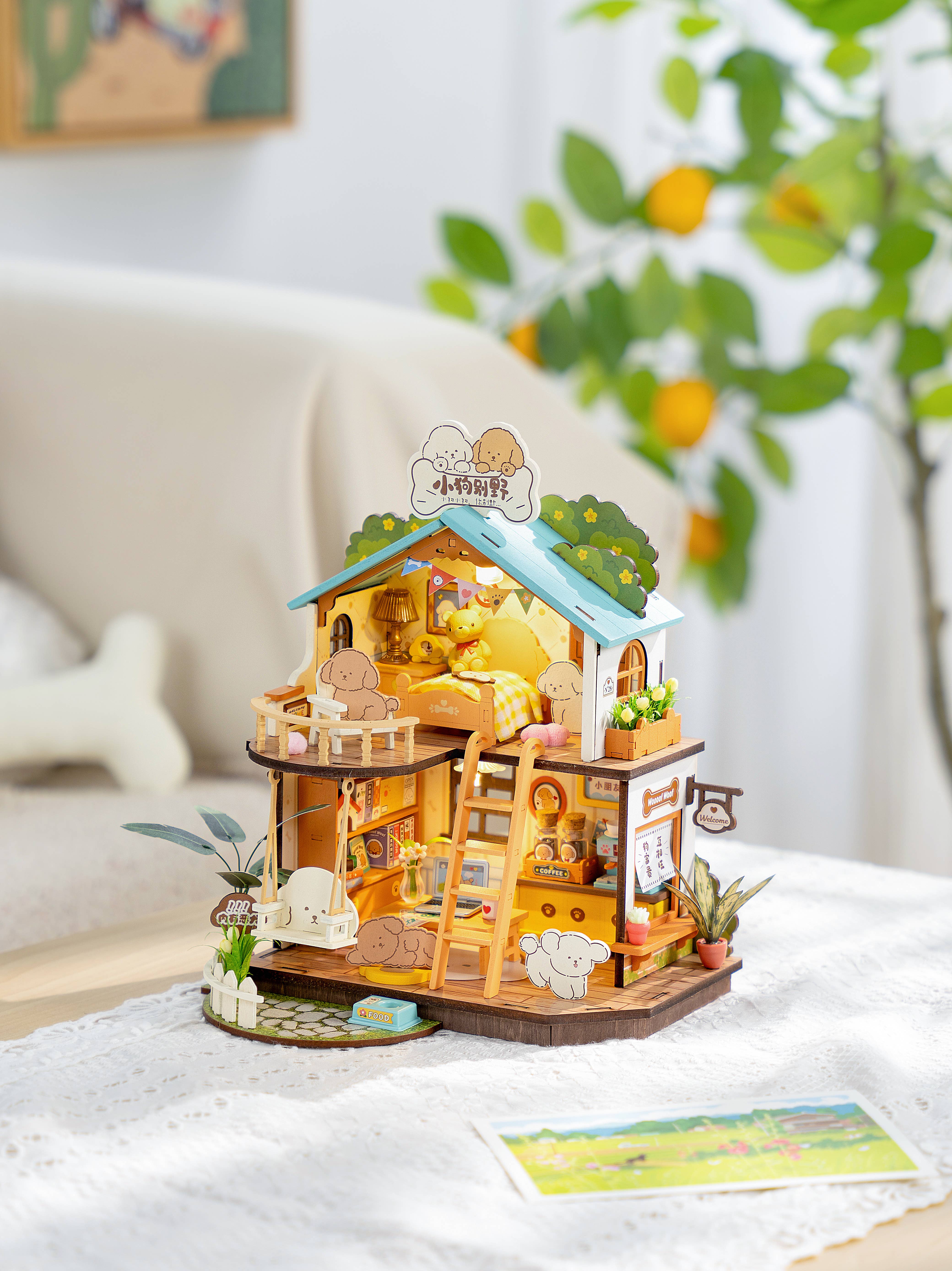Robotime - Wholesale DIY Craft Kit - DG169 Puppy's Cozy Villa Rolife DIY Miniature House Puzzles10