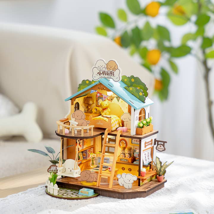Robotime - Wholesale DIY Craft Kit - DG169 Puppy's Cozy Villa Rolife DIY Miniature House Puzzles10