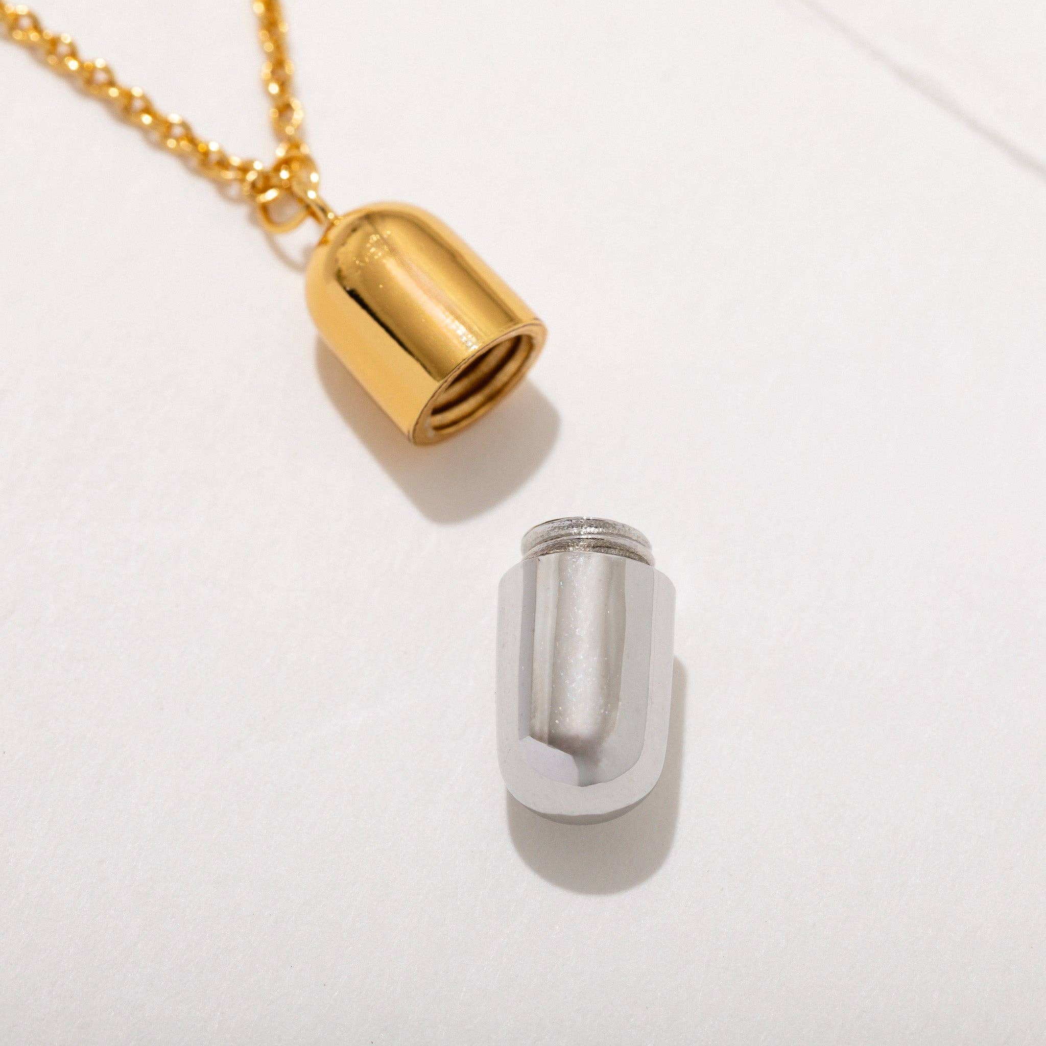Larissa Loden - Wholesale Pendant/Charm Necklace - Anja Pill Capsule Necklace - 14K Gold Plated Sterling Silver2