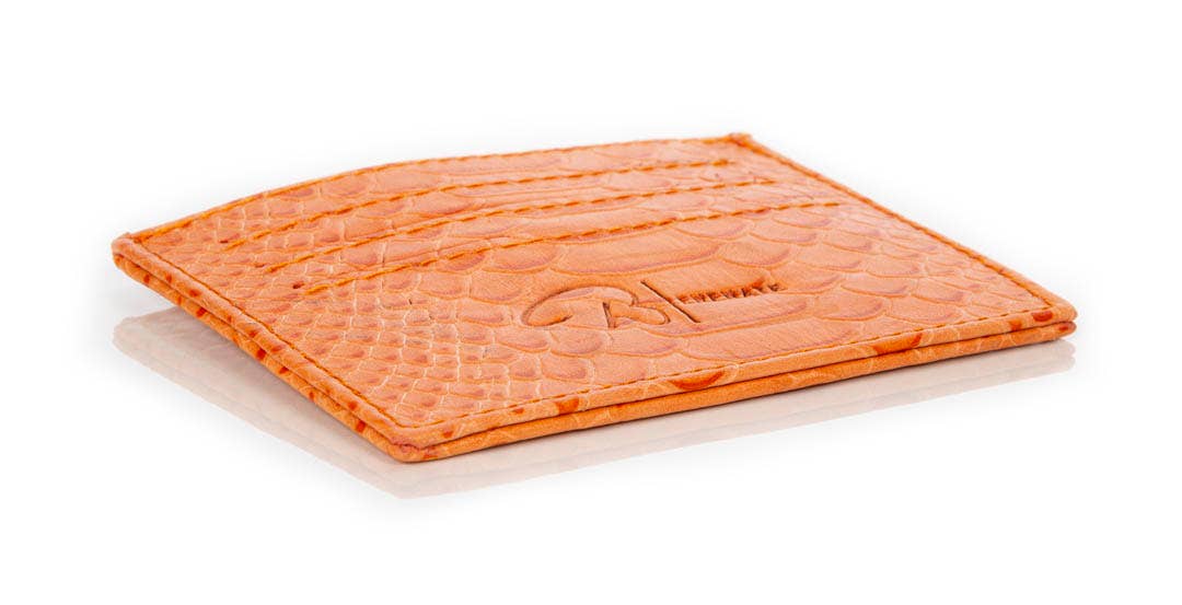 Benenate - Wholesale Card Holder - Women's - Orange Python 333 Card Case2
