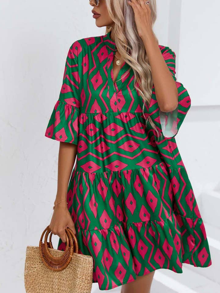 Wholesalesir - Wholesale Dress - Women's - Loose V-neck Casual Short Dress