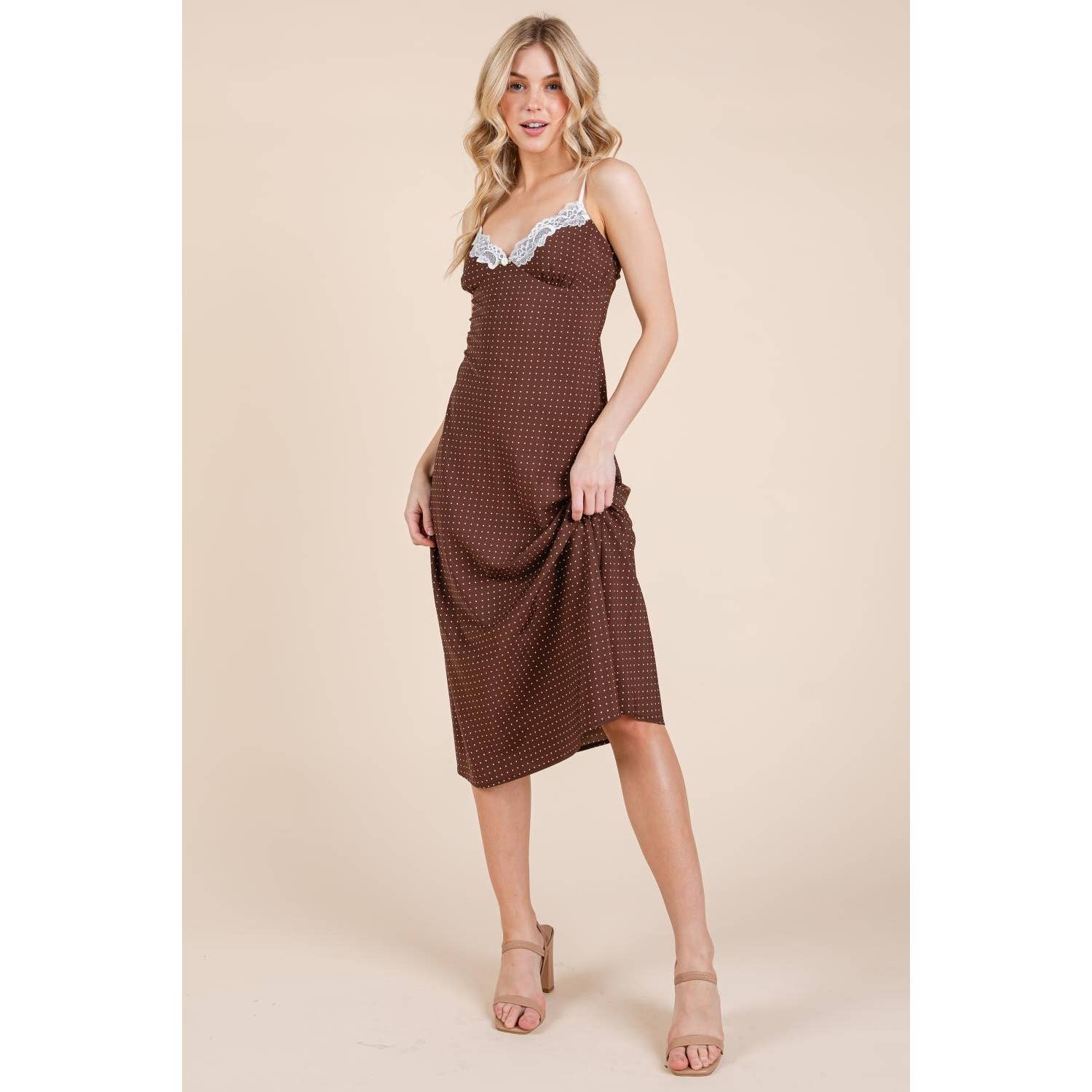 Honey Mango - Wholesale Dress - Women's - Polka dot midi dress19