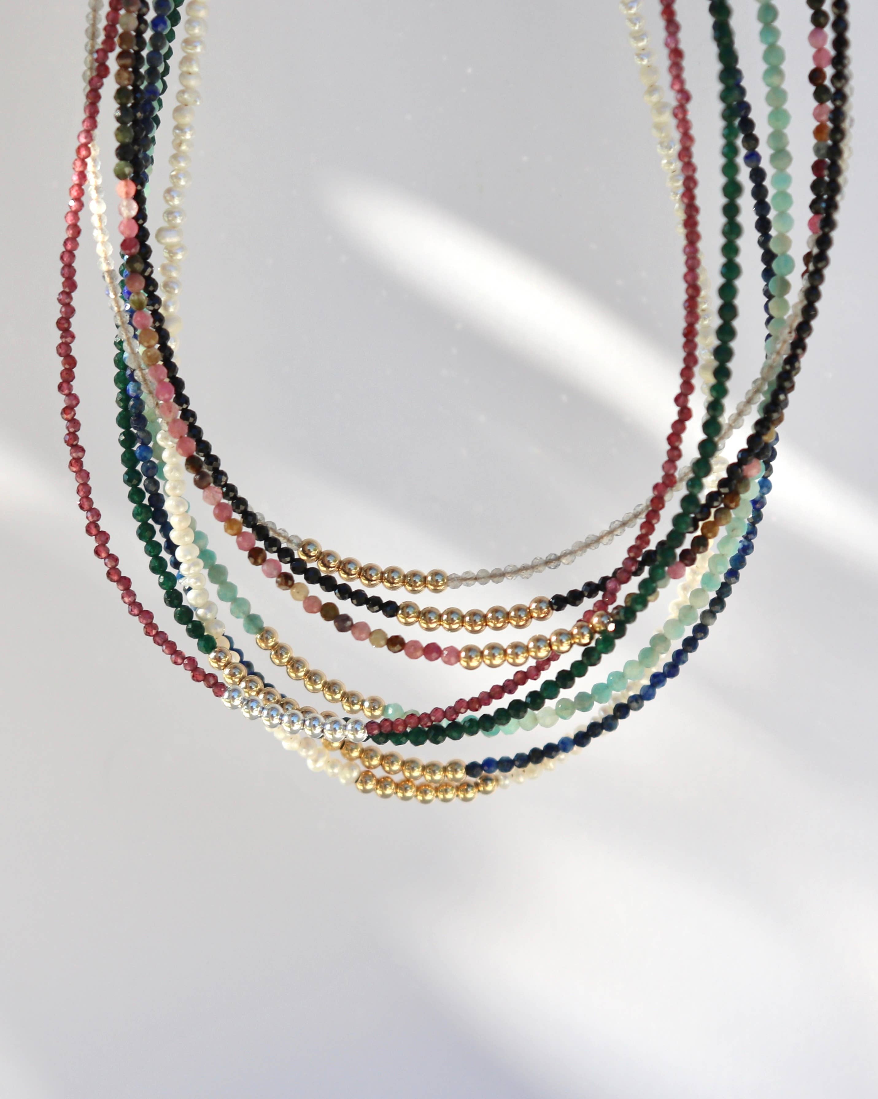 Kaylie Dawn Jewelry – wholesale Beaded/pearl necklace – Lucky Handmade Delicate Gemstone Necklace Blue Lapis Lazuli1