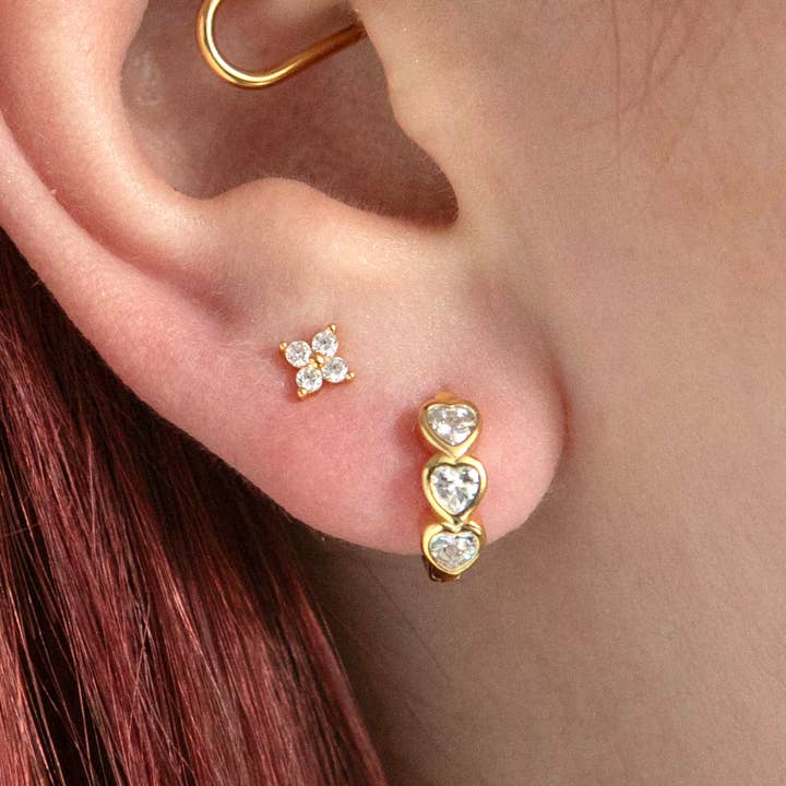 Tiny Clover Stud Earrings for wholesale by Twilight London