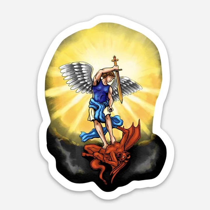 St Michael Die-Cut Decal for wholesale by The Retro - a Full of Grace USA Company