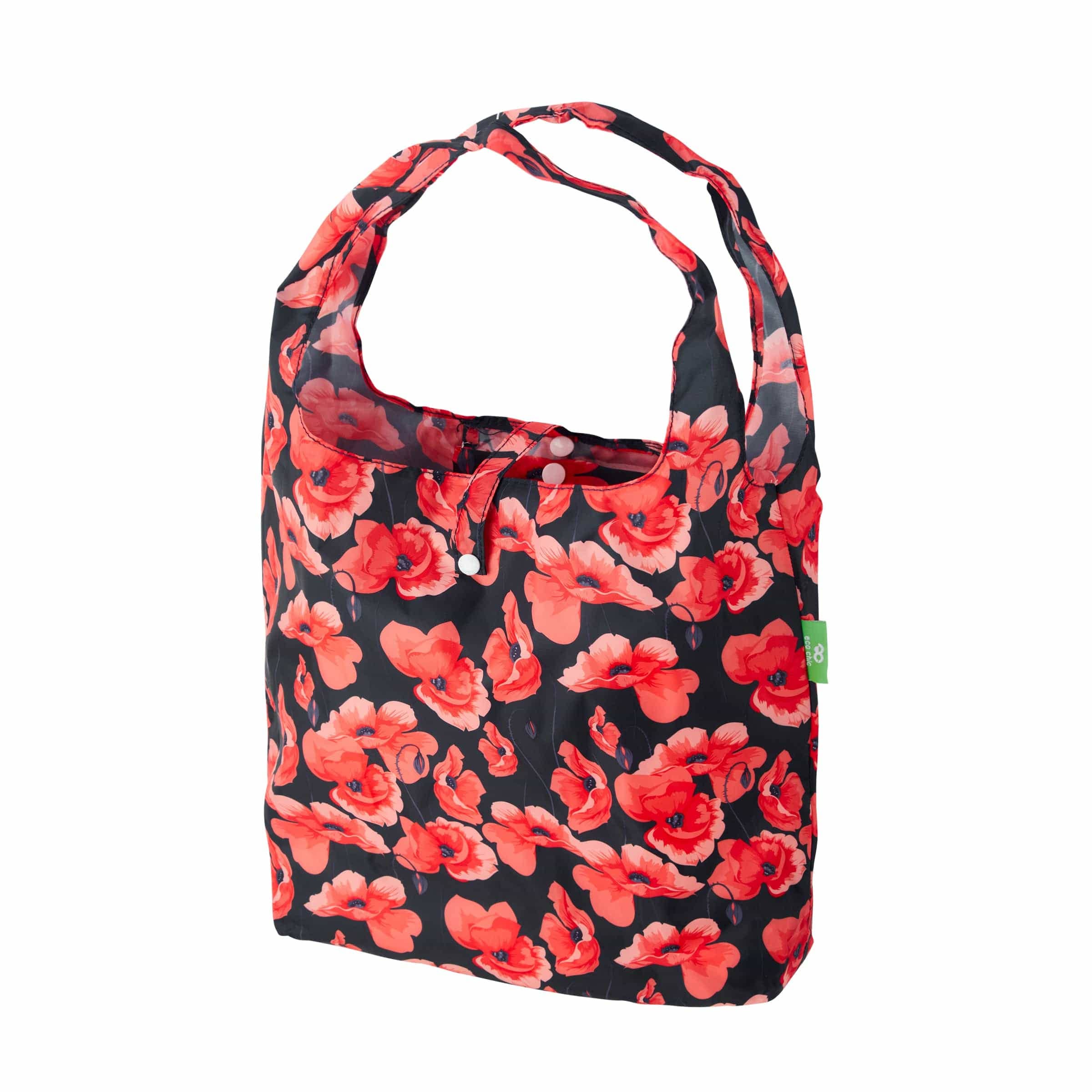 Eco Chic - Wholesale Grocery/Shopping Bag - Eco Chic Lightweight Foldable Reusable Shopping Bag Poppies5