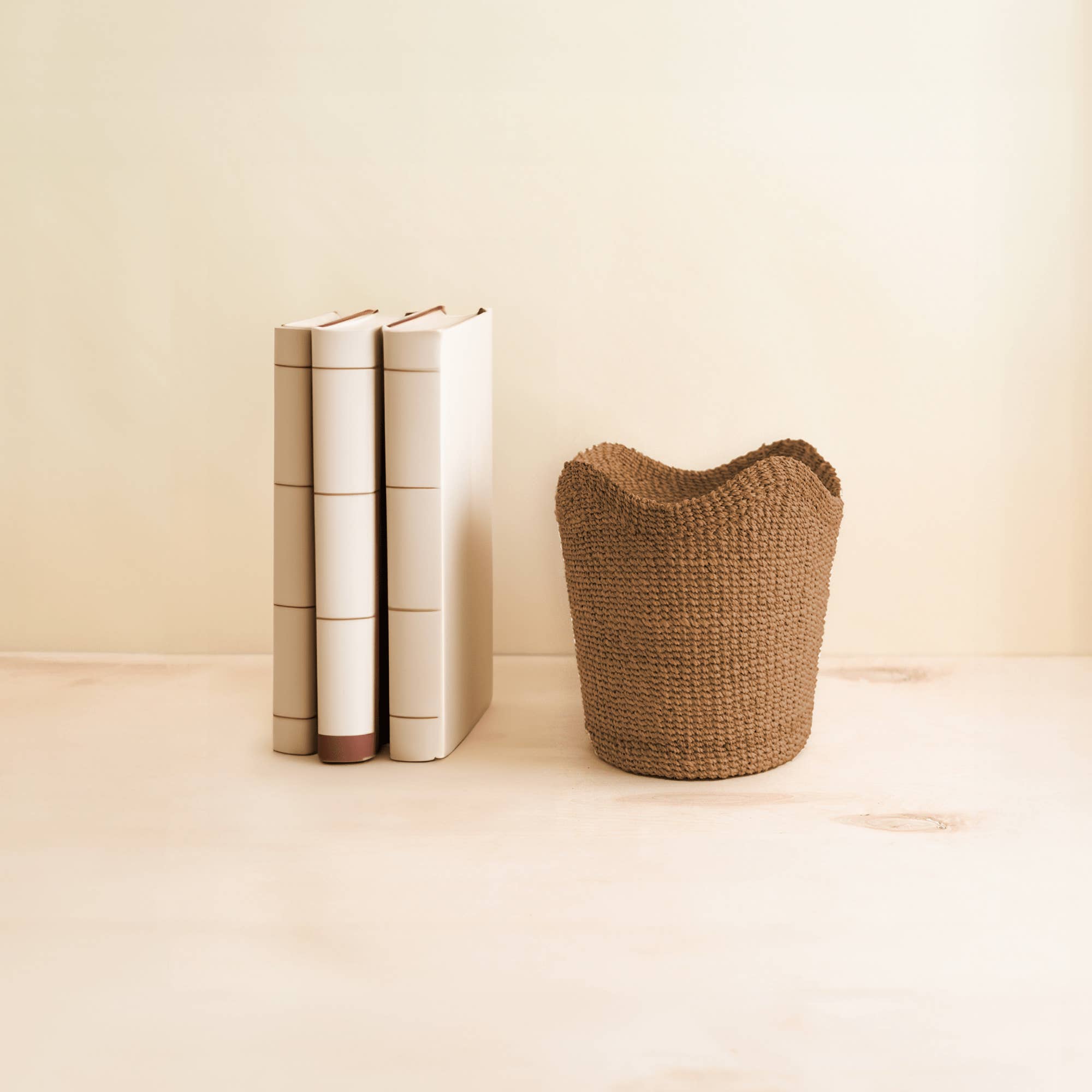 LIKHÂ - Wholesale Basket - Small Tan Scallop Basket - Modern Basket | LIKHÂ