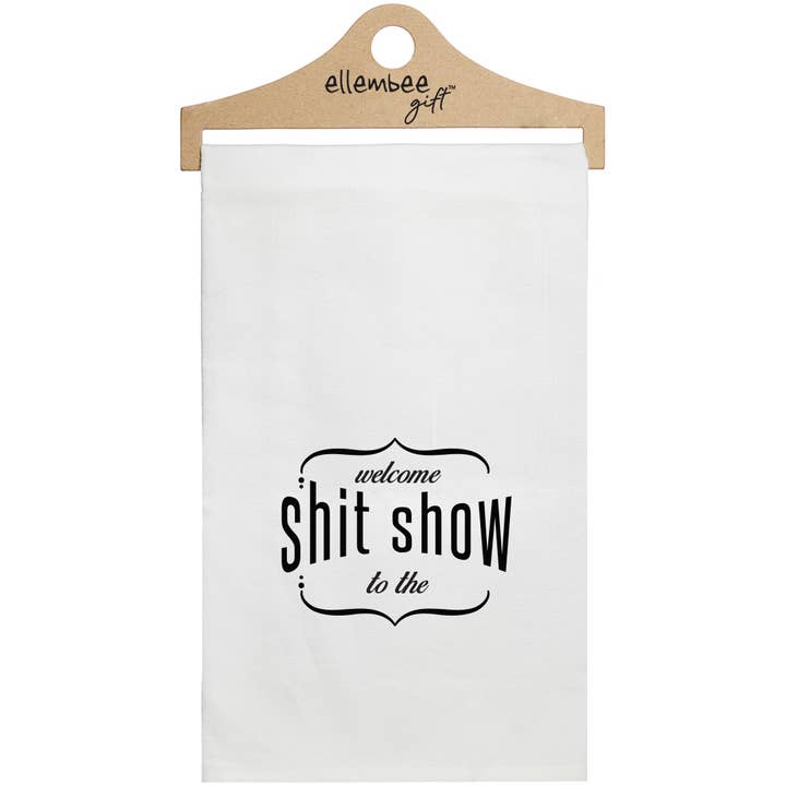 ellembee gift - Wholesale Tea Towel - White Welcome To The Shit Show Funny Printed Kitchen Towels
