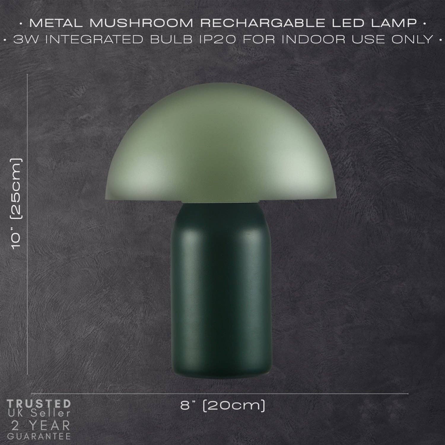 Happy Homewares – wholesale Accent/desk lamp – Modern Rechargeable Mushroom Table Lamp With Touch Dimmer6