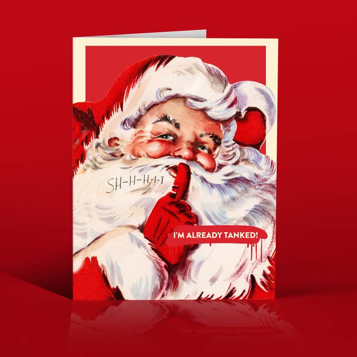 SANTA TANKED christmas card for wholesale by offensivedelightful