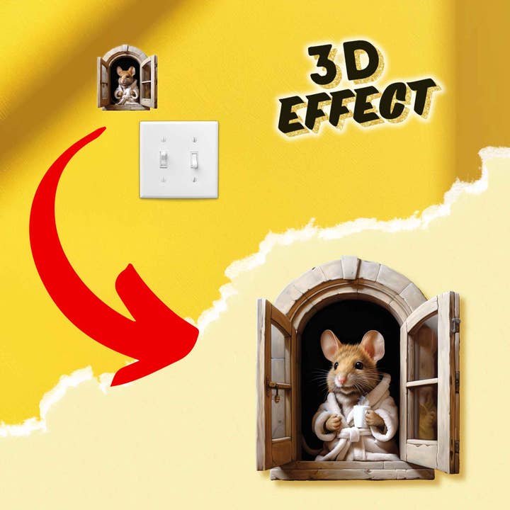 Micesterpiece - Wholesale Wall Decal/Stickers - 3D Mocha Mouse Wall Sticker Decal - Micesterpiece2