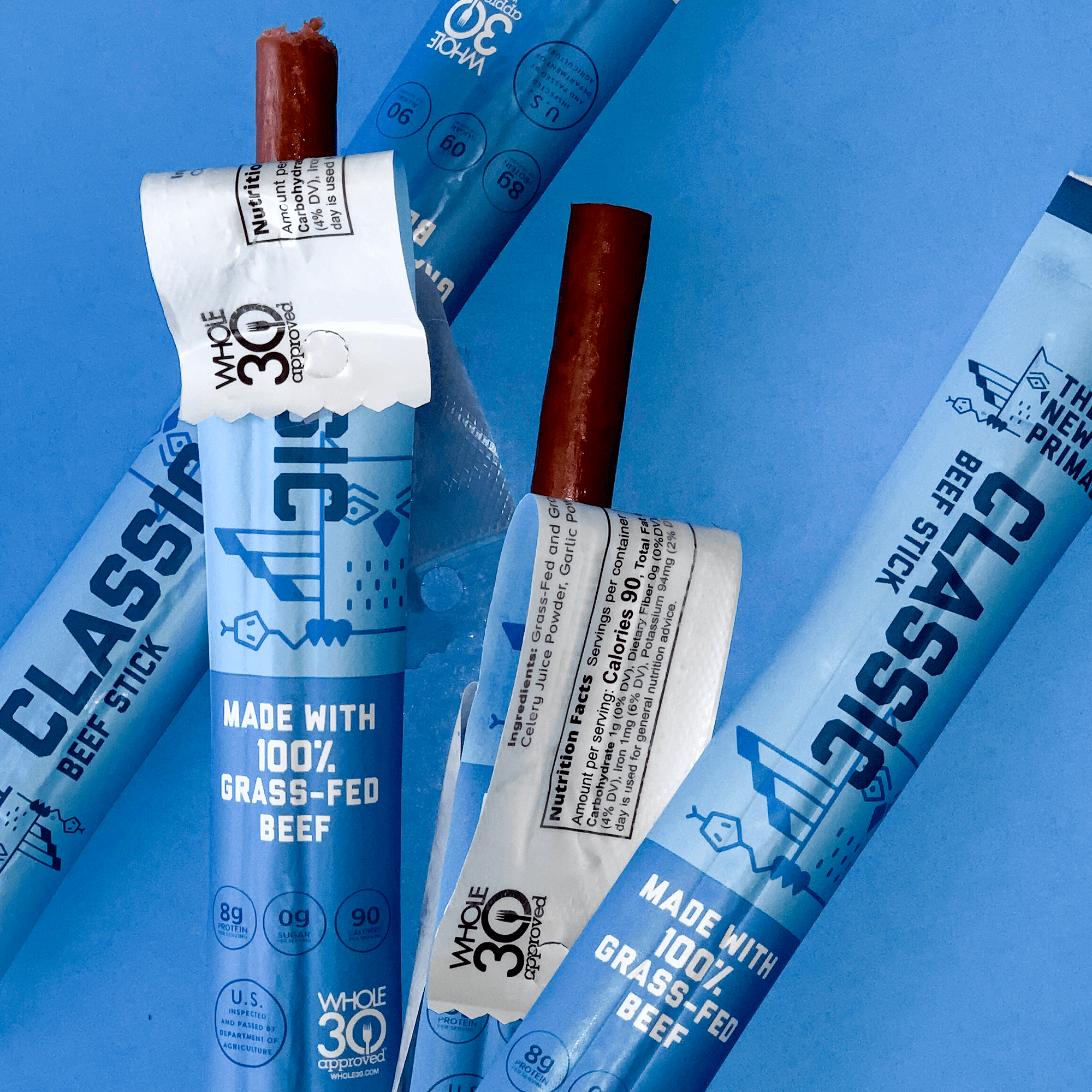 New Primal - Wholesale Jerky - Classic 100% Grass-Fed Beef Meat Sticks, Zero Sugar4