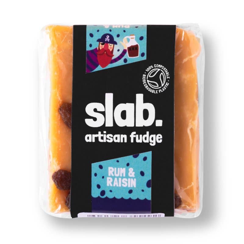 Slab Artisan Fudge – wholesale Fudge – Rum & Raisin Fudge Slab