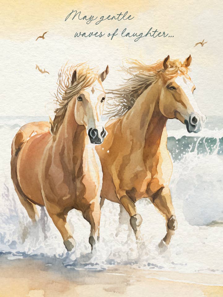 RO/Horses on Beach for wholesale by Greeting Cards by Norcard
