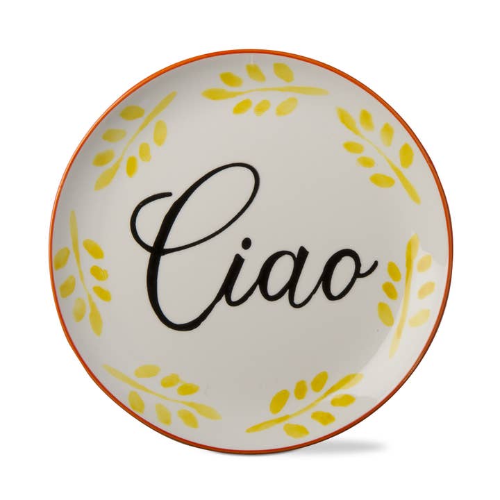 tag - Wholesale Appetizer Serveware - Dolce Vita Ciao App Plate Yellow Multi Earthenware Spring0