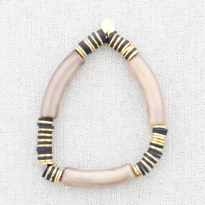 Sonata - Wholesale Snap Jewelry - Elastic Bracelet, Steel, Beads, Resin1